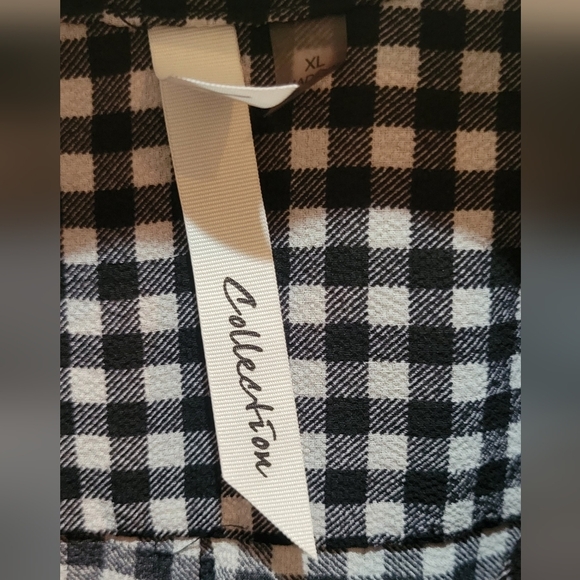 NY COLLECTION tank top black and white plaid top size xl women's sleeveless - Picture 4 of 5